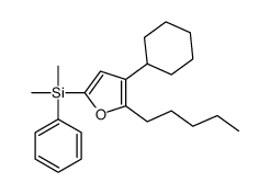 (4-cyclohexyl-5-pentylfuran-2-yl)-dimethyl-phenylsilane结构式