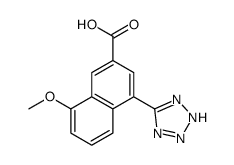 8-methoxy-4-(2H-tetrazol-5-yl)naphthalene-2-carboxylic acid Structure