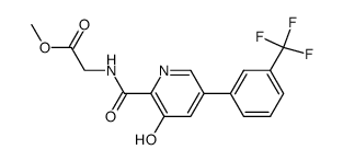 {[3-Hydroxy-5-(3-trifluoromethyl-phenyl)-pyridine-2-carbonyl]-amino}-acetic acid methyl ester Structure