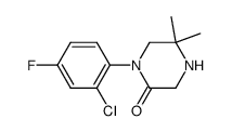 1-(2-chloro-4-fluorophenyl)-5,5-dimethyl-piperazin-2-one Structure