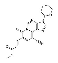 methyl<10-cyano-7-oxo-3-(tetrahydropyran-2-yl)-7H-pyrido<2,1-i>purin-8-yl>-acrylate结构式