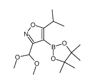 3-(Dimethoxymethyl)-5-isopropyl-4-(4,4,5,5-tetramethyl-1,3,2-dioxaborolan-2-yl)isoxazole结构式