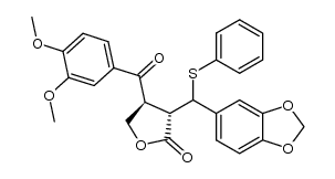 3-(3'',4''-dimethoxybenzoyl)-2-(3',4'-methylenedioxy-α-phenylthiobenzyl)butyrolactone结构式