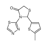 2-(5-methylthiophen-2-yl)-3-(1,3,4-thiadiazol-2-yl)-1,3-thiazolidin-4-one结构式