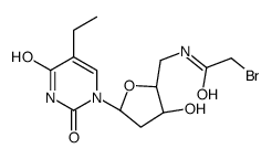 2-bromo-N-[[(2R,3S,5R)-5-(5-ethyl-2,4-dioxopyrimidin-1-yl)-3-hydroxyoxolan-2-yl]methyl]acetamide结构式