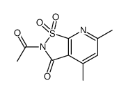 2-acetyl-4,6-dimethyl-1,1-dioxo-[1,2]thiazolo[5,4-b]pyridin-3-one结构式