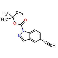 2-Methyl-2-propanyl 5-ethynyl-1H-indazole-1-carboxylate Structure