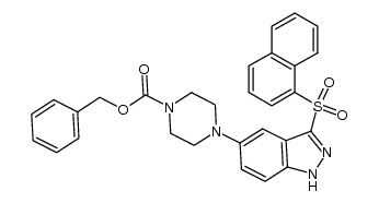 benzyl 4-(3-(naphthalen-1-ylsulfonyl)-1H-indazol-5-yl)piperazine-1-carboxylate结构式