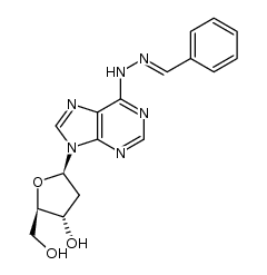 N6-[benzaldehyde hydrazone]-2'-deoxyadenosine结构式