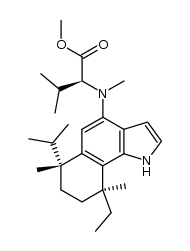 Methyl N-[(6R,9S)-6,9-dimethyl-9-ethyl-6-(1-methylethyl)-6,7,8,9-tetrahydro-1H-benz[g]indol-4-yl]-N-methyl-L-valinate Structure