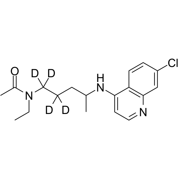 N-Acetyl(mono)desethylchloroquine-d4结构式