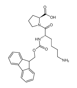 (((9H-fluoren-9-yl)methoxy)carbonyl)-L-lysyl-L-proline Structure