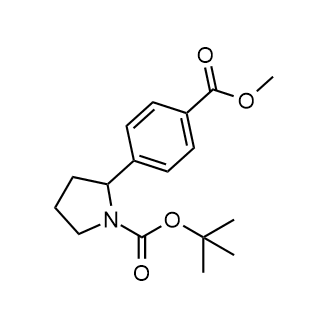 tert-Butyl 2-(4-(methoxycarbonyl)phenyl)pyrrolidine-1-carboxylate Structure