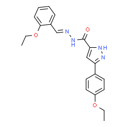(E)-N-(2-ethoxybenzylidene)-3-(4-ethoxyphenyl)-1H-pyrazole-5-carbohydrazide结构式