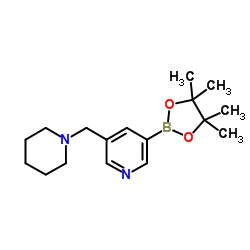 3-(1-Piperidinylmethyl)-5-(4,4,5,5-tetramethyl-1,3,2-dioxaborolan-2-yl)pyridine Structure