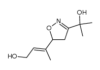(+/-)-(E)-4,5-dihydro-5-(3-hydroxy-1-methyl-1-propenyl)-α,α-dimethyl-3-isoxazolemethanol结构式