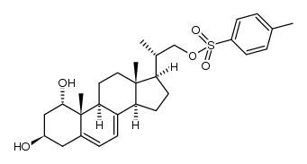 1α,3β-dihydroxy-22-tosyloxy-23,24-bisnorchola-5,7-diene结构式