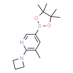 2-(azetidin-1-yl)-3-Methyl-5-(4,4,5,5-tetramethyl-1,3,2-dioxaborolan-2-yl)pyridine结构式