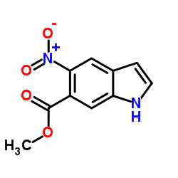 5-硝基-1H-吲哚-6-羧酸甲酯结构式
