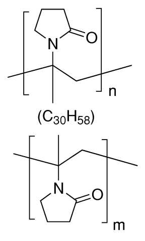 Poly(1-vinylpyrrolidone)-graft-(1-triacontene) Structure