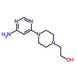 2-(4-(6-aminopyrimidin-4-yl)piperazin-1-yl)ethanol structure