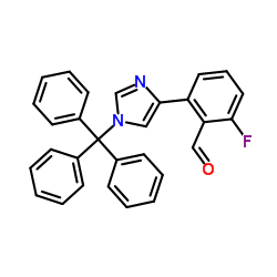 2-氟-6-(1-三苯甲基-1H-咪唑-4-)苯甲醛图片