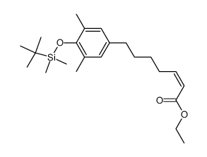 (Z)-ethyl 7-<4-<(tert-butyldimethylsilyl)oxy>-3,5-dimethylphenyl>-2-heptenoate结构式