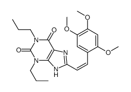 1,3-dipropyl-8-[(E)-2-(2,4,5-trimethoxyphenyl)ethenyl]-7H-purine-2,6-dione Structure