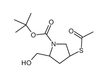 (2S,4r)-4-(乙酰基硫代)-2-(羟基甲基)吡咯烷-1-羧酸叔丁酯结构式