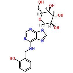 9-(β-D-Glucopyranosyl)-N-(2-hydroxybenzyl)-9H-purin-6-amine结构式