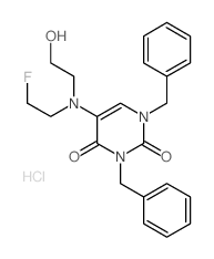 1,3-dibenzyl-5-(2-fluoroethyl-(2-hydroxyethyl)amino)pyrimidine-2,4-dione结构式