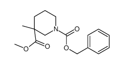 1-Cbz-3-甲基哌啶-3-羧酸甲酯结构式