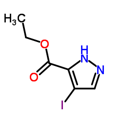 4-碘-1H-吡唑-3-羧酸乙酯结构式