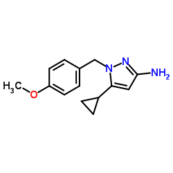 5-环丙基-1-(4-甲氧基苄基)-1H-吡唑-3-胺结构式