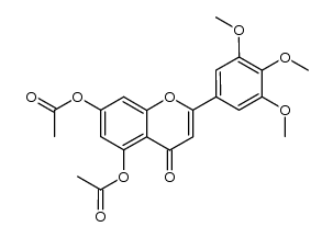 5,7-diacetoxy-2-(3,4,5-trimethoxy-phenyl)-chromen-4-one结构式