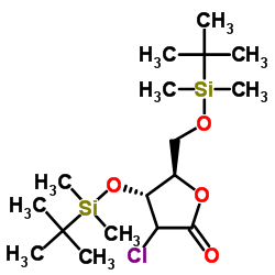 (4R,5R)-4-[(叔丁基二甲基甲硅烷基)氧基] -5-{[[(叔丁基二甲基甲硅烷基)氧基]甲基} -3-氯氧杂-2-基结构式