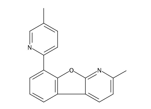 2-甲基-8-(5-甲基吡啶-2-基)[1]苯并呋喃[2,3-b]吡啶结构式