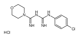 N-((p-Chlorophenyl)amidino)-4-morpholinecarboxamidine hydrochloride结构式