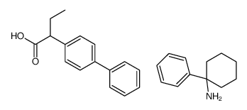 1-phenylcyclohexan-1-amine,2-(4-phenylphenyl)butanoic acid结构式