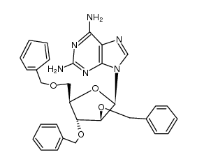 2,6-diamino-9-(2,3,5-tri-O-benzyl-β-D-arabinofuranosyl)purine结构式