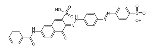 7-benzamido-4-hydroxy-3-[[4-[(4-sulphophenyl)azo]phenyl]azo]naphthalene-2-sulphonic acid Structure