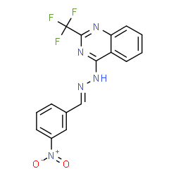 3-NITROBENZENECARBALDEHYDE N-[2-(TRIFLUOROMETHYL)-4-QUINAZOLINYL]HYDRAZONE结构式