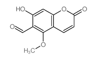 7-hydroxy-5-methoxy-2-oxo-chromene-6-carbaldehyde structure