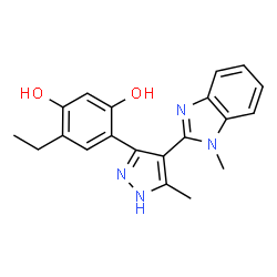 4-ethyl-6-[3-methyl-4-(1-methyl-1H-benzimidazol-2-yl)-1H-pyrazol-5-yl]benzene-1,3-diol Structure