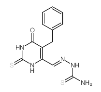 [(5-benzyl-6-oxo-2-sulfanylidene-3H-pyrimidin-4-yl)methylideneamino]thiourea Structure