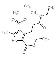 1H-Pyrrole-2,4-dicarboxylicacid, 3-(3-ethoxy-3-oxopropyl)-5-methyl-, 4-(1,1-dimethylethyl) 2-ethyl ester结构式
