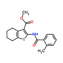 Methyl 2-[(2-methylbenzoyl)amino]-4,5,6,7-tetrahydro-1-benzothiophene-3-carboxylate结构式