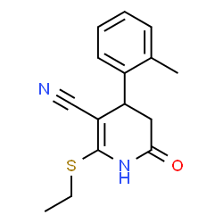 2-(ethylsulfanyl)-4-(2-methylphenyl)-6-oxo-1,4,5,6-tetrahydropyridine-3-carbonitrile Structure