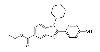 ethyl 1-cyclohexyl-2-(4-hydroxyphenyl)-1H-benzimidazole-5-carboxylate结构式