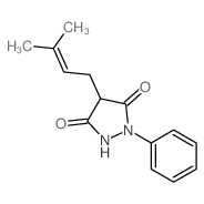 3,5-Pyrazolidinedione,4-(3-methyl-2-buten-1-yl)-1-phenyl- structure